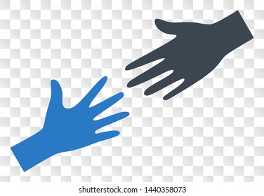 Help hand EPS vector pictogram. Illustration contains flat help hand iconic symbol on a chess transparent background.