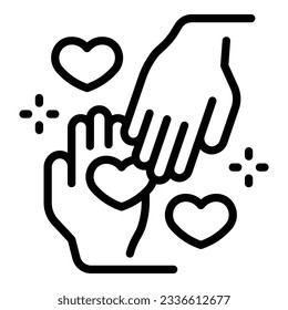 Help hand icon outline vector. Value integrity. Social business