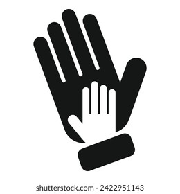 Help hand support icon simple vector. Respect family. Love deal work