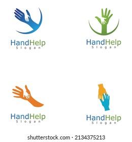 help hand vector logo design icon app