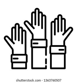 Help hands icon. Outline help hands vector icon for web design isolated on white background