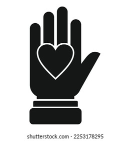 Icono de donación de corazón de ayuda simple vector. Dinero solidario. Donación de caridad