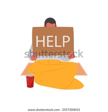 Help Homeless, charity vector illustration