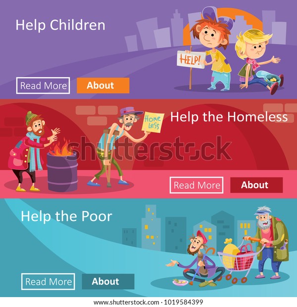 Help Homeless People Vector Illustration Social Stock Vector (Royalty ...