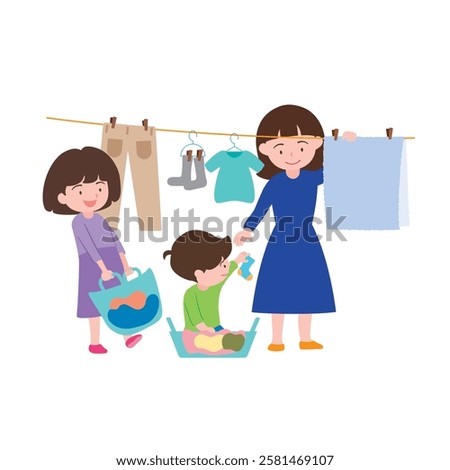 help with the housework 2: 1hang the laundry