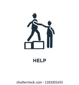 help icon. Black filled vector illustration. help symbol on white background. Can be used in web and mobile.
