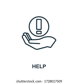 Help icon from business training collection. Simple line Help icon for templates, web design and infographics