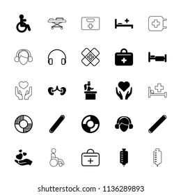 Help icon. collection of 25 help filled and outline icons such as disabled, hand with heart, bed, kidney, hand holding heart. editable help icons for web and mobile.