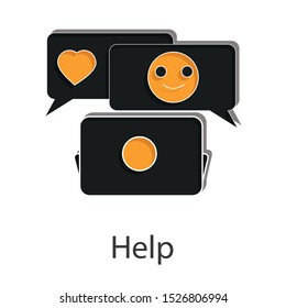 Help icon concept on white background. Creative  idea design use for your project . Flat vector illustration for presentation, web page or mobile app.