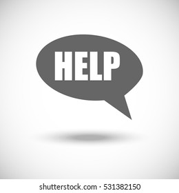Help icon in flat style isolated on background