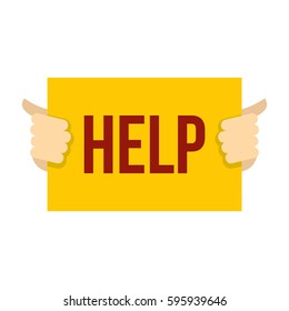Help icon in flat style isolated on white background vector illustration