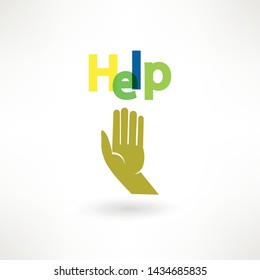 Help icon. Hand. Vector illustration
