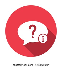 Help icon with information sign. Help icon and about, faq, help, hint symbol. Vector icon