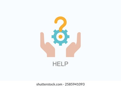 Help Icon Or Logo Isolated Illustration