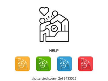 Help Icon Multi Color Vector Illustration