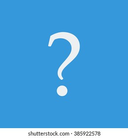 Help icon, on blue background, white outline, large size symbol
