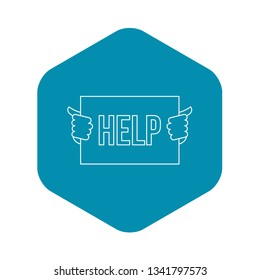 Help icon. Outline illustration of help vector icon for web
