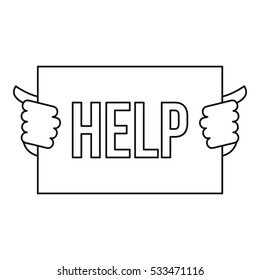 Help icon. Outline illustration of help vector icon for web