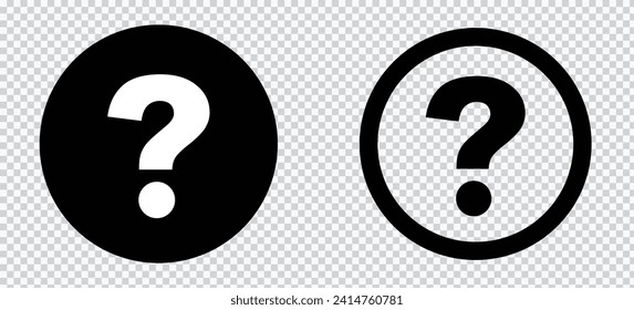 Help icon set in two styles isolated on white background . Question mark symbol vector