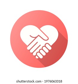Help icon. Simple illustration with long shadow isolated for graphic and web design.