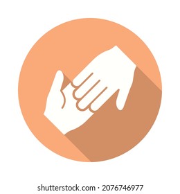 Help icon. Simple illustration with long shadow isolated for graphic and web design.