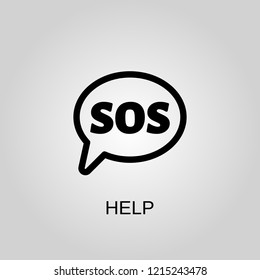 Help icon. Sos symbol. Flat design. Stock - Vector illustration