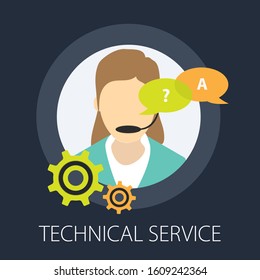 Help Icon, Technical Support Icon, Computer Service Support, Tech Support Concept.