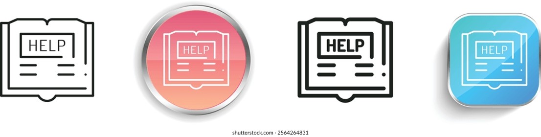 help icon. Thin Linear, Regular and Button Style Design Isolated On White Background