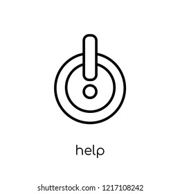 help icon. Trendy modern flat linear vector help icon on white background from thin line collection, outline vector illustration