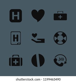 help icon. help vector icons set first aid bag, pill, call center and hospital sign