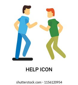 Help icon vector isolated on white background, Help transparent sign , business people, person or human illustration