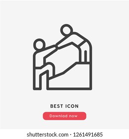 Help icon vector. Leader symbol. Climbing icon vector. Linear style sign for mobile concept and web design. leader symbol logo illustration. vector graphics - Vector.