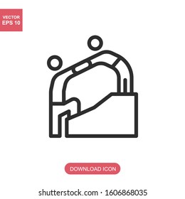 Help icon vector. Leader symbol. Climbing icon vector. Linear style sign for mobile concept and web design. leader symbol logo illustration. vector graphics - Vector.