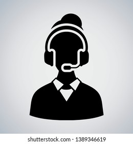 Help Icon Vector Male Group of People for Call Center Online Support Services for Customers with Headset in Glyph Pictogram Symbol illustration
