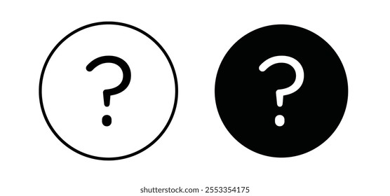 Help icons in black filled and outlined style