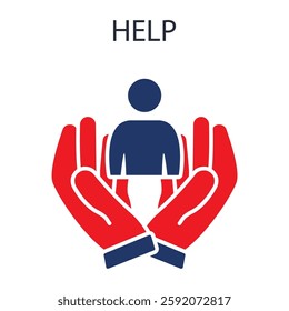 help icons isolated on White Background. Flat style design
