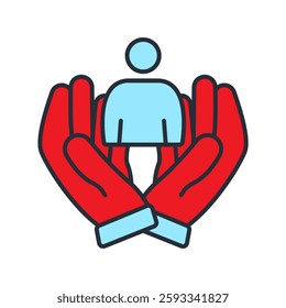 help icons isolated on White Background. Flat style design
