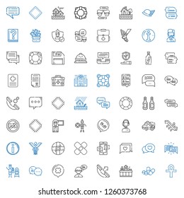help icons set. Collection of help with cross, pills, receptionist, phone call, chat, fire extinguisher, patch, caduceus, info, escalator, ambulance. Editable and scalable help icons.