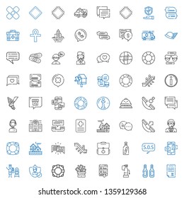 help icons set. Collection of help with wedding contract, additives, fire extinguisher, chat, trick, lifebuoy, insurance, sos, message in a bottle. Editable and scalable help icons.