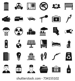 Help icons set. Simple style of 36 help vector icons for web isolated on white background