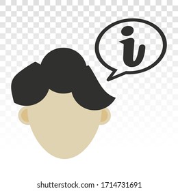 Help information / application help vector flat icon for apps and websites on a transparent background