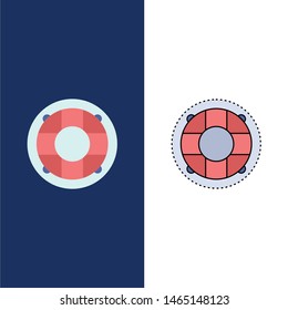 Help, life, lifebuoy, lifesaver, preserver Flat Color Icon Vector. Vector Icon Template background