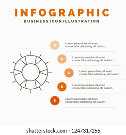 help, lifebuoy, lifesaver, save, support Infographics Template for Website and Presentation. Line Gray icon with Orange infographic style vector illustration