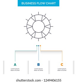 help, lifebuoy, lifesaver, save, support Business Flow Chart Design with 3 Steps. Line Icon For Presentation Background Template Place for text