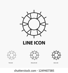 help, lifebuoy, lifesaver, save, support Icon in Thin, Regular and Bold Line Style. Vector illustration