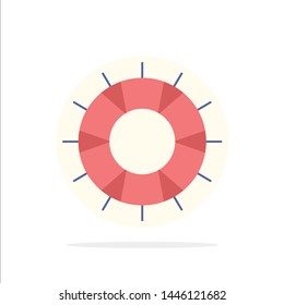 help, lifebuoy, lifesaver, save, support Flat Color Icon Vector