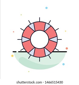 help, lifebuoy, lifesaver, save, support Flat Color Icon Vector. Vector Icon Template background
