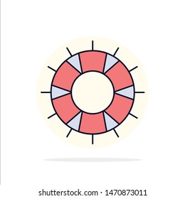 help, lifebuoy, lifesaver, save, support Flat Color Icon Vector. Vector Icon Template background