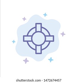 Help, Lifesaver, Support Blue Icon on Abstract Cloud Background