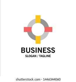 Help, Lifesaver, Support Business Logo Template. Flat Color